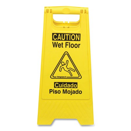 IMPACT PRODUCTS Bilingual Yellow Wet Floor Sign, 12.05 x 1.55 x 24.3 9152W